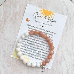 Sun & Moon Optimism and Inspiration Good Fortune Heightens Intuition Sunstone and Moonstone Bracelet Imagination Minimalist - Etsy White Moon-shaped Bracelets For Gifts, White Moon Shaped Bracelets For Gift, Moon Shaped White Bracelet For Gift, Moon Shaped White Bracelets For Gifts, White Moon Shaped Bracelet Gift, Adjustable White Moon Bracelet, Adjustable White Moon-shaped Bracelets, Adjustable White Moon Shaped Bracelets, Sunstone Crystal