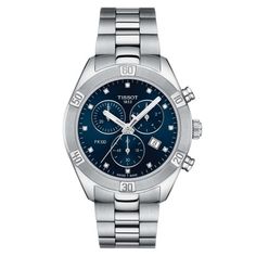 PR 100 Chronograph by Tissot - Available at SHOPKURY.COM. Free Shipping on orders over $200. Trusted jewelers since 1965, from San Juan, Puerto Rico. Tissot Pr 100 Sport Chic, Tissot Watches, Sport Chic, Grace Kelly, Deepika Padukone, Steel Watch, Blue Diamond, Casio Watch, Swiss Made