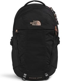 From The North Face&#x2C; the Women's Recon Luxe Backpack features:A classic reimagined&#x2C; the Women s Recon Luxe Backpack excels as a daypack with its women-specific suspension&#x2C; large mesh storage pocket&#x2C; and daisy-chain attachment points. This new edition features premium metallic accents&#x2C; so you can stand out no matter where you go.The women-specific FlexVent suspension system&#x2C; certified by the American Ch The North Face Rectangular Travel Backpack, The North Face Black Standard Backpack, Functional The North Face Backpack, Functional The North Face Standard Backpack, The North Face Black Hiking Bag, The North Face Outdoor Standard Backpack, The North Face Backpack For Hiking, The North Face Black Travel Backpack, The North Face Black Backpack For Travel