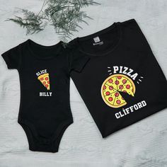 Celebrate fatherhood with our personalized Dad and Baby Pizza Matching T-Shirt Set - the perfect gift for dads and their little ones on Father's Day, birthdays, or baby showers.Looking for a unique and heartwarming gift that celebrates the bond between a dad and his child? Our Dad and Baby Pizza Matching T-Shirt Set is the perfect choice for Father's Day, birthdays, baby showers, or any day you want to make special. This witty and fun set features a full pizza design on the dad's shirt and a mat Black T-shirt For Father's Day Parenting, Black Family Matching T-shirt Gift, Black T-shirt For Father's Day, Family Matching T-shirt For Father's Day, Matching Crew Neck T-shirt For Father's Day, Matching Letter Print T-shirt Gift, Matching Letter Print T-shirt As Gift, Letter Print T-shirt For Gifts, Letter Print T-shirt As Gift