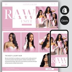 the website design for raw cut