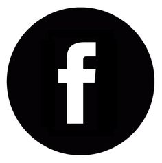 the facebook logo in a black circle