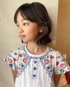 Hair Cuts For Kids Girls Summer, Short Hair For Girls Ideas, Short Hair Cut For Girls Kid, Cute Haircuts For Girls 9-10, Back To School Haircuts For Girls Kids, Haircuts For Kids Girls Short, Kids Haircut Girls Medium, Kid Bangs Girls, Girls Chin Length Haircut Kids