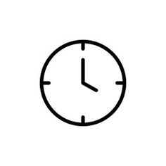 a black and white clock on a white background with the word time in it's center