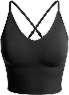 Seamless Medium Support Sports Bra With Cross Back, Seamless Sports Bra With Medium Support And Tank Straps, Seamless Sports Crop Top With Tank Straps, Compressive Seamless Sports Bra With Tank Straps, Shaping Activewear With Built-in Bra, Shaping Solid Activewear With Built-in Bra, Seamless Sports Bra With Tank Straps, Seamless Shaping Activewear For Yoga, Workout Seamless Shapewear Sports Bra