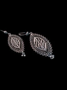 Pure 925 silver earrings with intricate filigree handwork. This oxidized look is a combination of modern yet traditional design. perfect wedding look Silver Traditional Pierced Bridal Earrings, Elegant Oxidized Dangle Bridal Earrings, Sterling Silver Drop Earrings With Intricate Design For Brides, Bohemian Silver Bridal Earrings With Intricate Design, Handmade Silver Earrings For Wedding, Traditional Sterling Silver Pierced Bridal Earrings, Traditional Sterling Silver Bridal Earrings, Antique Silver Filigree Earrings As A Gift, Sterling Silver Dangle Bridal Earrings With Intricate Design