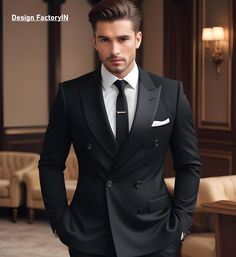 DOUBLE BREASTED SUIT, Black 2 Piece Suit, Wedding Suit, Groom Suit, Men 2 Piece Suit This is new modern Slim fit 3D Cut style which give you look slimmer and smarter. Color - Black Jacket and vest are lined with 100% Satin Notch Lapel, Two Pockets at bottom of jacket and one inside. Free Express Shipping all over the world. Groom Double Breasted Suit, Tailored Tuxedo For Groom, Tailored Professional Tuxedo For Groom, Tailored Professional Wedding Blazer, Wedding Tuxedo Suit Double Breasted, Wedding Tuxedo Style Double Breasted Suit, Wedding Double Breasted Tuxedo Suit, Wedding Blazer With Suit Collar, Professional Wedding Blazer With Suit Collar