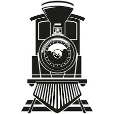 a black and white image of a train