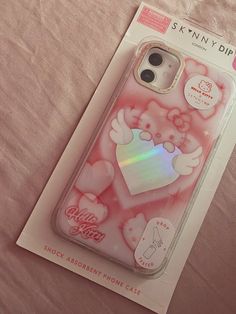 an iphone case with some stickers on it