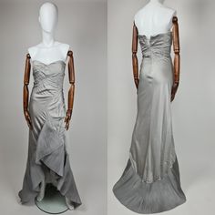 Emporio Armani vintage Giorgio 90s maxi long grey pleated evening dress gown  Amazing Emporio Armani dress. Condition: EXCELLENT, little imperfection (yellowing) at the very bottom of the dress and on the armpit (last photo) Size: Marked 6 (40) Measurements: Lenght: 159 cm (62,5 in) Armpit to armpit: 40-42 cm (15,5-16,5 in) (not stretched - stretched) Waist: 35-36 cm (13,5-14 in) (not stretched - stretched) Hips: 48-50,5 cm (19-20 in) (not stretched - stretched) Composition: 100% Viscose The col Alexander Mcqueen Runway, Armani Vintage, Armani Dress, Balmain Dress, Moschino Couture, Dress Gown, Mini Cocktail Dress, Photo Size, Sequin Beading