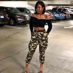 Camo Pants From Simonemonae.Com Casual Cargo Pants With Pockets For Night Out, Casual Cargo Pants For Night Out, Casual Night Out Cargo Pants, Black Camo Pants Outfit, Black Camo Pants, Camo Pants Outfit, Formal Chic, Camo Pants, Black Camo