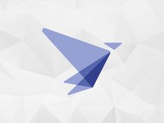 an image of a blue paper airplane on a white and gray background with low polygonics