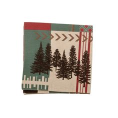 two napkins with trees and arrows on them