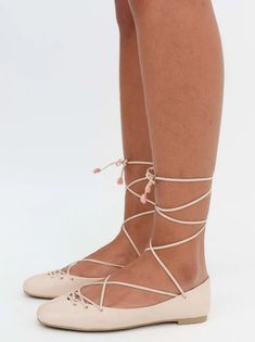 Beate Ballet Flats — Pink | For Love & Lemons Chic Lace-up Flats With Laces, Spring Balletcore Ballet Flats With Round Toe, Spring Pink Flats, Spring Party Ballet Flats With Pointed Toe, Spring Ballet Flats With Laces And Round Toe, Feminine Summer Ballet Flats With Pointed Toe, Summer Lace-up Round Toe Flats, Chic Lace-up Ballet Flats For Spring, Feminine Pointed Toe Ballet Flats For Summer