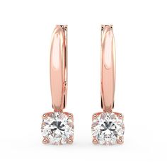 Twinkling and moving with you, these solitaire earrings dangle and dance from French wires that drop below your earlobes. Brilliant lab-grown diamonds catch the light from every angle. The perfect timeless silhouette if you prefer a wire to a post, these classic earrings are so comfortable you may forget you have them on. [split] Metal: 14K Rose Gold Lab-Grown Diamonds:  Color -- J or Higher Clarity -- SI1 or Higher All Stones Above 0.30 Ct. Are IGI Certified Family Reunion Awards, Oval Necklace, Solitaire Earrings, Earrings Rose Gold, Classic Earrings, Wedding Jewelry Earrings, French Wire, Rose Earrings, Rose Gold Earrings