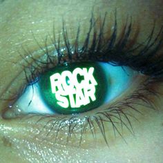 an eye with the words rock star on it