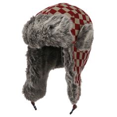 Checkered Trooper HatMade of 100% acrylic; 85% acrylic and 15% polyester (inner shell).One size fits most, fitting up to XL.Adult/Unisex.Crown measures 4 inches deep.Earflap measures 7 inches long.Bill measures 4 inches high.Hand wash only.Imported. Jacquard knitted trooper hat for ladies and gentlemen.Checkered design hat.Fur trimmed trooper hat.Crown is quilted lined inside.Ear flaps are fur lined.Fur bill is attached on the front crown.Our jacquard trooper hat is perfect for winter trips, sno Inside Ear, Black Leather Jacket Outfit, Trooper Hat, Checkered Design, Leather Jacket Outfits, Ladies And Gentlemen, Dog Hat, Jacquard Knit, Winter Travel