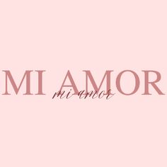 the word miamora on a pink background