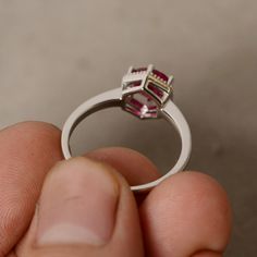 This is a gorgeous handmade creation. Its beauty is its simplicity & Elegance. The 7mm round cut Lab ruby is crafted in solid sterling silver and with rhodium plated. All item is sent in a beautiful gift box You can realize more lovely stuff clicking the link https://www.etsy.com/shop/knightjewelry?refshopsection_shophome_leftnav Please leave the correct address and you phone number for delivering successfully. Elegant Round Ruby Promise Ring, 14k White Gold Ruby Ring With Halo Setting, Promise Ruby Ring With Prong Setting, Modern Sterling Silver Birthstone Ring For Formal Events, Modern Sterling Silver Birthstone Ring For Formal Occasions, Timeless Silver Round Birthstone Ring, Fine Jewelry Ruby Ring With Brilliant Cut, Modern Sterling Silver Ruby Wedding Ring, Ruby Ring With Brilliant Cut Cubic Zirconia