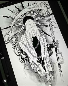 Grim Reaper Tattoo, Reaper Tattoo, Tattoo Zeichnungen, Scary Tattoos, Creepy Tattoos, Dark Art Tattoo, Tattoo Style Drawings, Dark Art Drawings