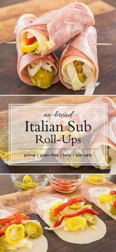 an image of italian sub rolls with peppers and mustards in them on a cutting board