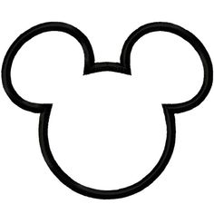 the mickey mouse head is black and white