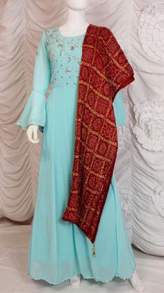 Shivali Brand Indian Anarkali Gown Dress, Stitched Indian Outfit, Indian Wedding Mehendi Engagement Festival Function Wear Gown, Readymade Gown. The Indian size is XL but comfortably fits US M and L. Please don't forget to visit our website https://varnikacollections.com/ Anarkali Style Semi-stitched Floor-length Churidar, Long Dupatta With Resham Embroidery For Reception, Floor-length Bandhani Print Kurta For Festive Occasions, Semi-stitched Chikankari Embroidery Maxi Gown, Bollywood Style Bandhani Print Floor-length Kurta, Floor-length Semi-stitched Churidar For Diwali, Diwali Semi-stitched Floor-length Churidar, Semi-stitched Full Length Gown With Zari Work, Traditional Full Length Gown With Resham Embroidery