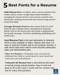 the 5 best fonts for a resume