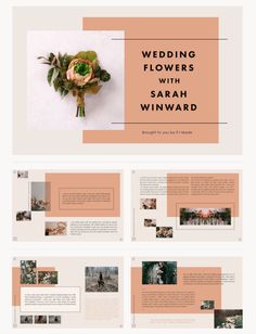 a brochure with flowers on it and the words wedding flowers with sarah winward