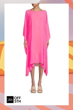 Boatneck Long Sleeves Pullover Asymmetric Hem Semi-Sheer Polyester Machine Wash Made In Usa Size & Fit About 43" From Shoulder To Hem Model Shown Is 5'10" (177cm) Wearing Us Size Small. Womens - W Trend Separates > Saks Off 5th. Renee C.. Color: Neon Pink. Size: M. Spring Evening Asymmetrical Dress, Viscose Midi Dress With Asymmetrical Hem, Chic Asymmetrical Spring Tunic, Asymmetrical Tunic For Summer, Pink Asymmetrical Dress With Asymmetrical Neckline For Spring, Chic Asymmetrical Viscose Midi Dress, Spring High-low Hem Dress, Chic High Low Dress With Asymmetrical Hem For Spring, Spring Evening Asymmetrical Dress With Handkerchief Hem