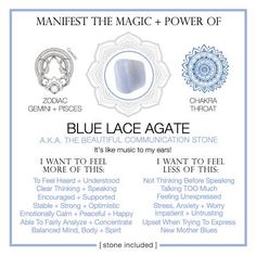 Manifest the Magic + Power of Your Blue Lace Agate Got an issue? We've got a crystal for that!!!! Each 3 x 3 package comes with an informative crystal card and the attributes each stone possesses. You can feel MORE of something, and less of something else. The package also includes a small (but powerful) crystal to carry with you or pin to your vision board to stay mindful of your journey. You can keep it all together in the bag or carry the animal totem in your purse or pocket separately! Slip Laguna Lace Agate Meaning, Blue Lace Agate Properties, Blue Lace Agate Crystal Meaning, Blue Lace Agate Meaning, Lace Agate Meaning, Blue Agate Meaning, Crystal Grimoire, Agate Crystal Meaning, Pixie Aesthetic