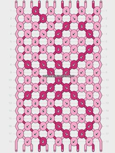 an image of a knitted pattern with pink and red circles on the bottom, and two