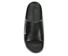 Nike Calm Women's Slide Sandal Dial down your stress in the Calm women's Slide Sandal from Nike. Featuring a water-friendly, single piece upper with a contoured fit for a soothing feel, this black & white Slide works everywhere from the streets to the pool. The foam footbed cradles your foot while the subtly textured outsole adds some traction. Synthetic upper  Slip-On  Seamless  Contoured footbed   Rubber outsole Nike Black Slides For Beach, Nike Black Slides For The Beach, Black Nike Slides For The Beach, Black Waterproof Slides For The Beach, Black Waterproof Slides For Summer, Casual Black Slides For Water Sports, Black Synthetic Sandals For Pool, Black Open Toe Sandals For Pool, Black Waterproof Sports Sandals