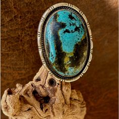 Southwestern Style, Turquoise And Sterling Silver Ring. One Of A Kind, Brand New 925. Size 9.5 Western Sterling Silver Turquoise Ring With Patina, Western Oval Turquoise Ring With Concho, Oval Western Turquoise Ring With Concho, Western Style Oval Turquoise Ring With Concho, Western Style Oval Turquoise Concho Ring, Western Sterling Silver Turquoise Ring, Romantic Wedding Rings, Owl Bracelet, Celtic Knot Pendant