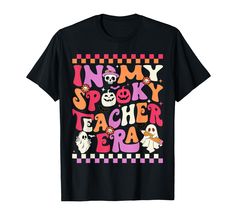 PRICES MAY VARY. In My Spooky Teacher Era, funny Spooky Season Retro Spooky Teacher Halloween Costume tee Halloween teacher outfit, Teacher Funny Halloween Costume Tees. Teaching, Teacher lovers, Teacher life, Teacher tee, Teacher Halloween Present Idea. teacher halloween, ghost halloween, groovy halloween tee, retro halloween tee, retro teacher shirt, groovy teacher shirt, pumpkin spice shirts, new teacher shirt, kindergarten teacher, fall teacher shirts, halloween gifts, cute teacher shirt, sp Staff Halloween Costumes, October Photography, Teacher Halloween Costumes, Halloween Teacher Gifts, Teacher Costumes, Halloween Kindergarten, Music Nature, Teacher Halloween, Pumpkin Autumn