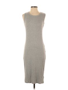 Gap Casual Dress Size: X-Small Gray Dresses - used. 47% POLYESTER, 47% RAYON, 6% ELASTANE, Bodycon, Crew Neck, Solid, Midi/Calf Length, Sleeveless | Gap Casual Dress - Bodycon: Gray Solid Dresses - Used - Size X-Small Petite Gap Casual Fitted Dresses, Fitted Knee-length Midi Dress By Gap, Gap Casual Medium Wash Dress, Gap Cotton Knee-length Midi Dress, Gap V-neck Daywear Dress, Gray Casual Dress, Gray Dresses, Dress Bodycon, Solid Dress