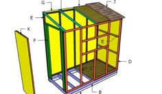 the diagram shows how to build a small shed with windows and doors, as well as measurements