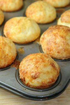 muffins in a baking pan ready to be baked