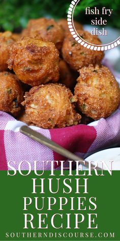 southern hush puppies recipe in a bowl