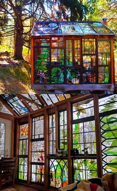 Window Greenhouse, Glass Cabin, Greenhouse Ideas, Ideas Creative, Cabins In The Woods