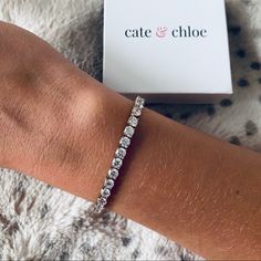 Cate & Chloe Gold 18k Tennis Bracelet Never Worn And Unfortunately Can No Longer Return. Nwot But Comes With Box! Would Be A Perfect Gift! Chloe Jewelry, Jewelry Gold, Tennis Bracelet, Womens Jewelry Bracelets, Chloe, Gold Jewelry, Tennis, Women Jewelry, Perfect Gift