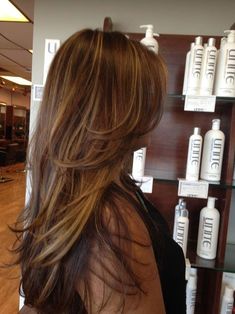 Amber Brown Highlights, Hair Color With Blonde Highlights, Hair Balayage Brunette, 10 Major Winter Hair Colors, Winter Hair Colors, Black Hair Balayage, Brown Hair Looks, Brown Hair Inspo, Brunette Hair With Highlights