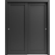 an open black door on a white background