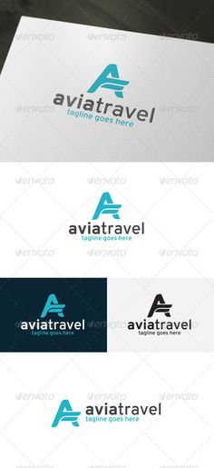 the logo for avatravel is shown in three different colors and font styles, including blue