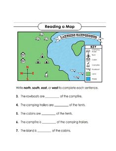 reading a map worksheet with answers for students to practice their english language skills