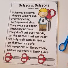 scissors, scissors are used to cut the paper for this poem about scissors and how they use them