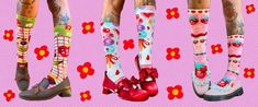 Yummy Socks Pack - Etsy Cute Multicolor Socks For Gifts, Playful Summer Socks As A Gift, Playful Summer Socks For Gifts, Playful Summer Gift Socks, Fun Red Socks For Gifts, Cute Red Socks For Gifts, Playful White Socks, Cute Red Socks, Funky Socks