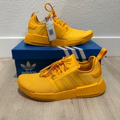 New In Box 100% Authentic Boxes May Be Slightly Distressed Yellow Adidas Sneakers With Laces, Adidas Yellow Sneakers With Laces, Yellow Adidas Sneakers, Yellow Adidas Sneakers For Running, Adidas Yellow Sneakers For Streetwear, Sporty Yellow Adidas Sneakers, Yellow Adidas Running Sneakers, Orange Adidas Sneakers With Logo, Adidas Sporty Yellow Sneakers