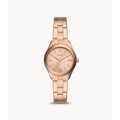 This 30mm Rye features a rose gold sunray dial, three-hand date movement and a rose gold-tone stainless steel bracelet. Fossil Watches Women, Three Hands, Steel Watch, Stainless Steel Watch, Rye, A Rose, Steel Bracelet, Stainless Steel Bracelet, Gold Watch