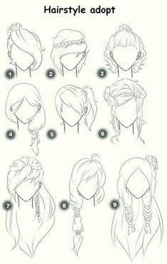 how to draw hair styles for girls with long hair and braids on the sides